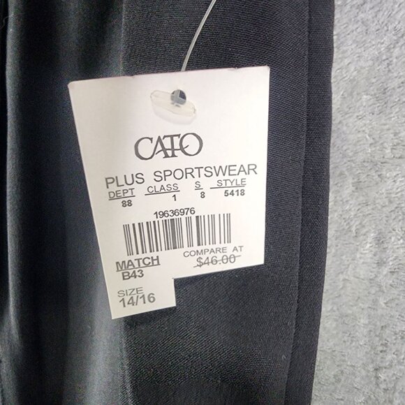 Woman Black Cato A-Line Skirt Elastic Waistband Zipper Closure Size 14/16W - Picture 5 of 12